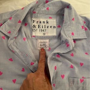 Frank & Eileen cotton shirt with pink hearts